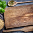 cooking background with old cutting board